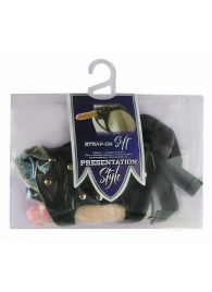 Черный пояс-трусики с двумя насадками Soft-Dolli - 16,5 и 10,5 см. - LOVETOY (А-Полимер) - купить с доставкой в Балаково