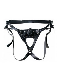 Черный пояс-трусики с насадкой  Soft-Принц  - 17 см. - LOVETOY (А-Полимер) - купить с доставкой в Балаково