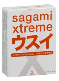 Ультратонкие презервативы Sagami Xtreme SUPERTHIN - 3 шт. - Sagami - купить с доставкой в Балаково
