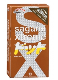 Презервативы Sagami Xtreme FEEL UP с точечной текстурой и линиями прилегания - 10 шт. - Sagami - купить с доставкой в Балаково