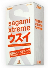 Ультратонкие презервативы Sagami Xtreme SUPERTHIN - 15 шт. - Sagami - купить с доставкой в Балаково