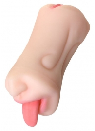 Телесный двусторонний мастурбатор Fruity Tongue - ротик и вагина - ToyFa - в Балаково купить с доставкой
