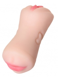 Телесный двусторонний мастурбатор Pretty Mouth - ротик и вагина - ToyFa - в Балаково купить с доставкой