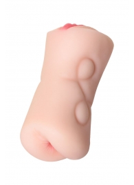 Телесный двусторонний мастурбатор Rich Fruit - вагина и анус - ToyFa - в Балаково купить с доставкой