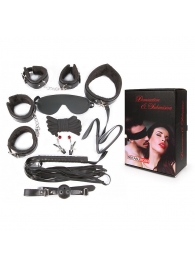 Большой игровой набор БДСМ: наручники, оковы, маска, кляп, плеть, ошейник с поводком, верёвка, зажимы для сосков - Notabu - купить с доставкой в Балаково