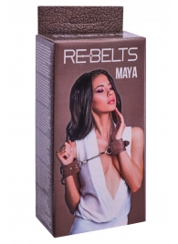 Коричневые кожаные наручники Maya - Rebelts - купить с доставкой в Балаково