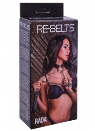 Черный поводок и чокер с кольцом Rada - Rebelts - купить с доставкой в Балаково