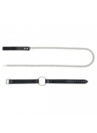 Черный поводок и чокер с кольцом Rada - Rebelts - купить с доставкой в Балаково