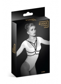Черная упряжь на грудь Laura - Bijoux Pour Toi - купить с доставкой в Балаково