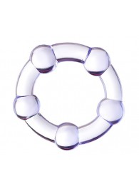 Фиолетовое эрекционное кольцо на пенис с бусинами - Штучки-дрючки - в Балаково купить с доставкой