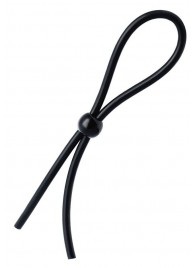 Черное лассо на пенис с одной бусиной - A-toys - в Балаково купить с доставкой