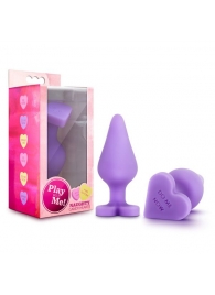 Фиолетовая анальная пробка Naughty Candy Heart Do Me Now - 8,9 см. - Blush Novelties - купить с доставкой в Балаково