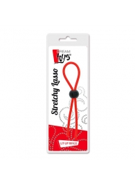 Красное эрекционное лассо с одной бусиной-утяжкой STRETCHY THIN LASSO - Dream Toys - в Балаково купить с доставкой