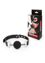 Черный силиконовый кляп-шарик на ремешке - Notabu - купить с доставкой в Балаково