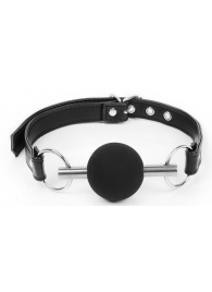 Черный силиконовый кляп-шарик на ремешке - Notabu - купить с доставкой в Балаково