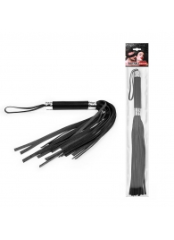 Черная многохвостая плеть с круглой ручкой - 44 см. - Notabu - купить с доставкой в Балаково