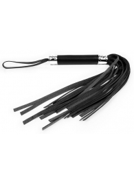 Черная многохвостая плеть с круглой ручкой - 44 см. - Notabu - купить с доставкой в Балаково