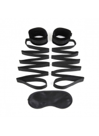 Чёрные манжеты для фиксации на кровати Bondage Bed Strap - Lux Fetish - купить с доставкой в Балаково