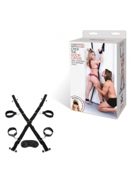Чёрный набор для фиксации у двери - Lux Fetish - купить с доставкой в Балаково