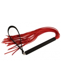 Красная кожаная плеть MIX с черной рукоятью - 47 см. - Sitabella - купить с доставкой в Балаково