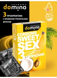 Презервативы для орального секса DOMINO Sweet Sex с ароматом тропических фруктов - 3 шт. - Domino - купить с доставкой в Балаково