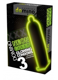 Презервативы DOMINO Neon Green со светящимся в темноте кончиком - 3 шт. - Domino - купить с доставкой в Балаково