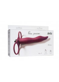 Бордовая вибронасадка для двойного проникновения Flirtini - 15,9 см. - Lola Games - купить с доставкой в Балаково