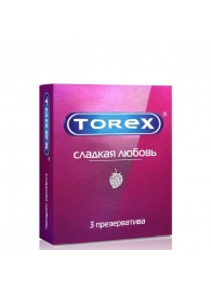 Презервативы Torex  Сладкая любовь  с ароматом клубники - 3 шт. - Torex - купить с доставкой в Балаково