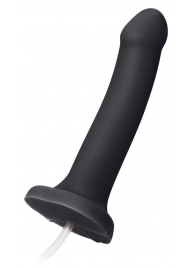Черный фаллос с имитацией эякуляции Silicon Cum Dildo L - 19,6 см. - Strap-on-me - купить с доставкой в Балаково