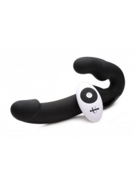 Черный безремневой страпон Urge Silicone Strap On с пультом ДУ - 24 см. - XR Brands - купить с доставкой в Балаково