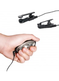 Черные электрические зажимы для сосков Shock Therapy Nipple Clamps - Pipedream - купить с доставкой в Балаково