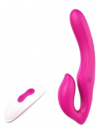 Ярко-розовый безремневой страпон REMOTE DOUBLE DIPPER - 22 см. - Dream Toys - купить с доставкой в Балаково