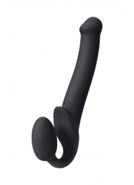 Черный безремневой страпон Silicone Bendable Strap-On M - Strap-on-me - купить с доставкой в Балаково