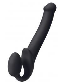 Черный безремневой страпон Silicone Bendable Strap-On M - Strap-on-me - купить с доставкой в Балаково