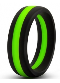 Черно-зеленое эрекционное кольцо Silicone Go Pro Cock Ring - Blush Novelties - в Балаково купить с доставкой