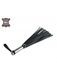 Черный кистевой флогер с серебристой ручкой - 23 см. - Sitabella - купить с доставкой в Балаково