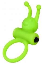 Зеленое эрекционное виброкольцо на пенис Cock Ring - A-toys - в Балаково купить с доставкой