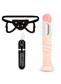 Регулируемые трусики с вибрирующей насадкой - 21 см. - Lux Fetish - купить с доставкой в Балаково