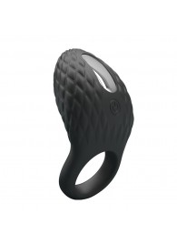 Черное эрекционное виброкольцо с рельефным дизайном Heloise - Baile - в Балаково купить с доставкой