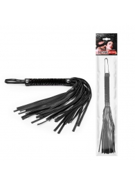 Черная гладкая плеть-флоггер с ручкой - 40 см. - Notabu - купить с доставкой в Балаково