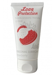 Лубрикант на водной основе с ароматом малины Love Protection Strawberry - 50 мл. - Lola Games - купить с доставкой в Балаково