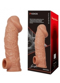 Телесная насадка на фаллос с фиксацией мошонки EXTREME SLEEVE - 15,6 см. - KOKOS - в Балаково купить с доставкой