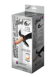 Пояс-трусики с насадкой Glamour - 17 см. - LOVETOY (А-Полимер) - купить с доставкой в Балаково