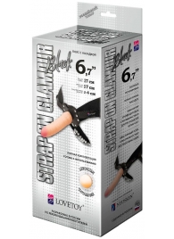 Пояс-трусики с насадкой Glamour - 17 см. - LOVETOY (А-Полимер) - купить с доставкой в Балаково