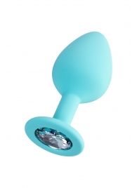 Мятная анальная втулка Brilliant с прозрачным кристаллом - 8 см. - ToyFa - купить с доставкой в Балаково