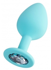 Мятная анальная втулка Brilliant с прозрачным кристаллом - 8 см. - ToyFa - купить с доставкой в Балаково