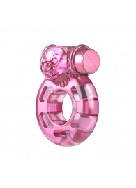 Розовое эрекционное виброкольцо Pink Bear - Baile - в Балаково купить с доставкой