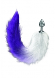 Серебристая анальная пробка с фиолетовым хвостом Galaxy - Lola Games - купить с доставкой в Балаково