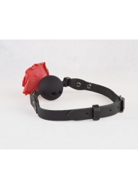 Черный кляп-шар с розой - Sitabella - купить с доставкой в Балаково