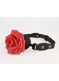 Черный кляп-шар с розой - Sitabella - купить с доставкой в Балаково